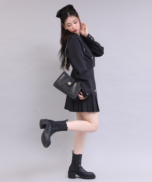 one after another NICE CLAUP（ワンアフターアナザーナイスクラップ）の「【セットアップジャンスカあり】ツイードショートジャケット（テーラードジャケット・レディース・ブラック/ピンク/アイボリー/ホワイト系その他・FREE）」の12枚目の写真