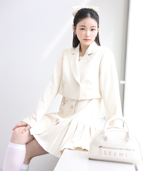 one after another NICE CLAUP（ワンアフターアナザーナイスクラップ）の「【セットアップジャンスカあり】ツイードショートジャケット（テーラードジャケット・レディース・ブラック/ピンク/アイボリー/ホワイト系その他・FREE）」の17枚目の写真