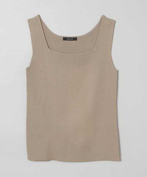 JEANASIS（ジーナシス）の「スクエアネックソウバリタンク/191958（タンクトップ・レディース・ホワイト/チャコールグレー/ブラック/ライトブラウン/ネイビー系・FREE）」の4枚目の写真