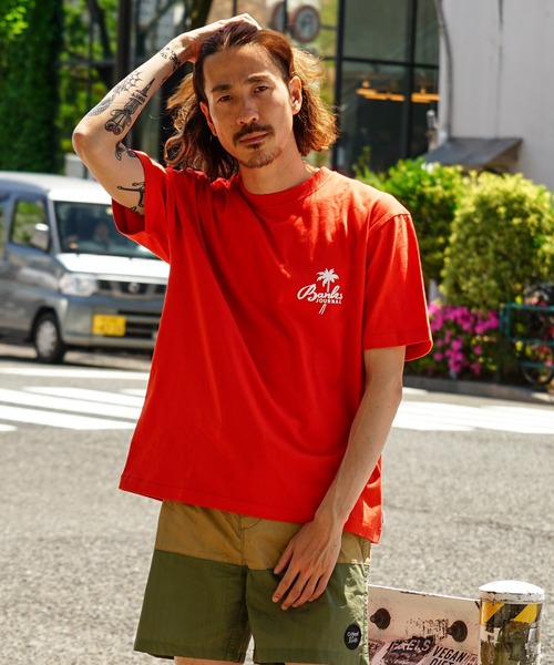 BANKS(バンクス)の「DESIGN TEE/BANKS(バンクス)半袖バックプリントTシャツ(Tシャツ/カットソー・メンズ・ネイビー/オレンジ・SMALL/MEDIUM/LARGE/X-LARGE)」の9枚目の写真