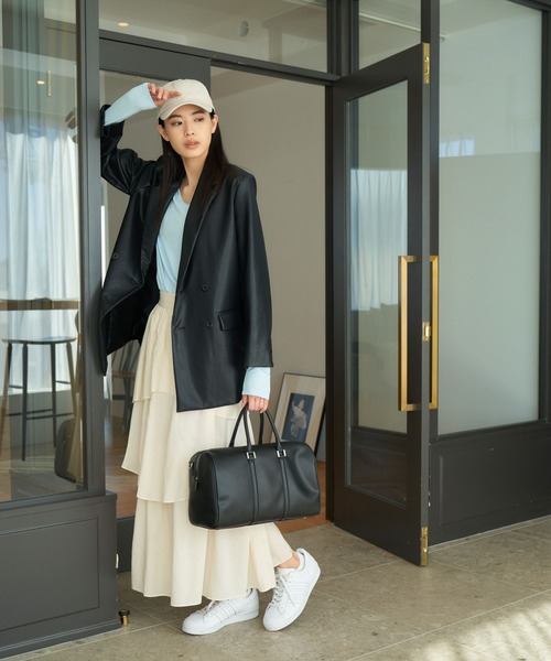 eL(エル)の「【eL】Random Tiered Skirt/187206(スカート・レディース・ブラック/オフホワイト・FREE)」の3枚目の写真