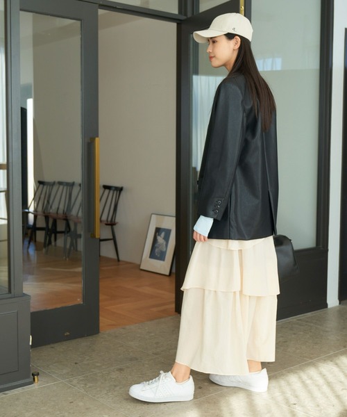 eL(エル)の「【eL】Random Tiered Skirt/187206(スカート・レディース・ブラック/オフホワイト・FREE)」の5枚目の写真