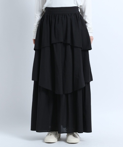 eL(エル)の「【eL】Random Tiered Skirt/187206(スカート・レディース・ブラック/オフホワイト・FREE)」の13枚目の写真