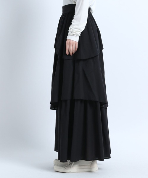 eL(エル)の「【eL】Random Tiered Skirt/187206(スカート・レディース・ブラック/オフホワイト・FREE)」の14枚目の写真