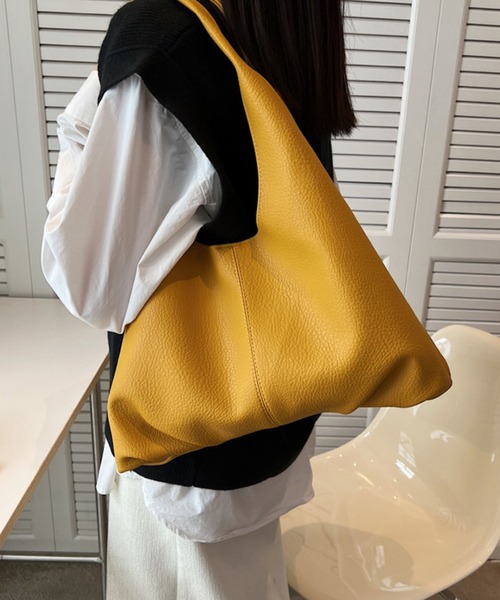 fd style(エフディ スタイル)の「ソフトレザービッグトートバッグ(ショルダーバッグ・レディース・White/Yellow/Black/Brick ・FREE)」の12枚目の写真