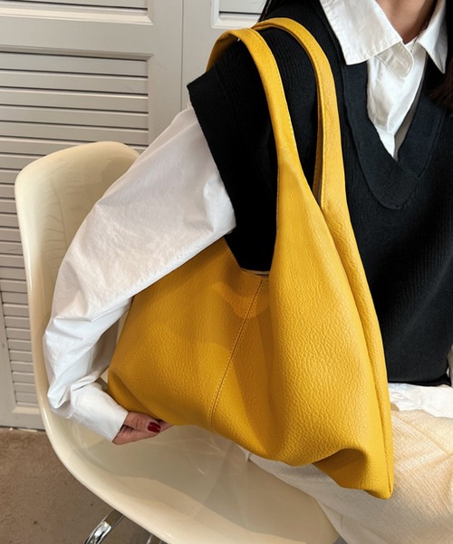 fd style(エフディ スタイル)の「ソフトレザービッグトートバッグ(ショルダーバッグ・レディース・White/Yellow/Black/Brick ・FREE)」の13枚目の写真