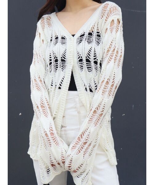 EMODA(エモダ)の「クロシェルーズカーディガン(カーディガン/ボレロ・レディース・ブラック/ブルー/ホワイト・FREE)」の12枚目の写真