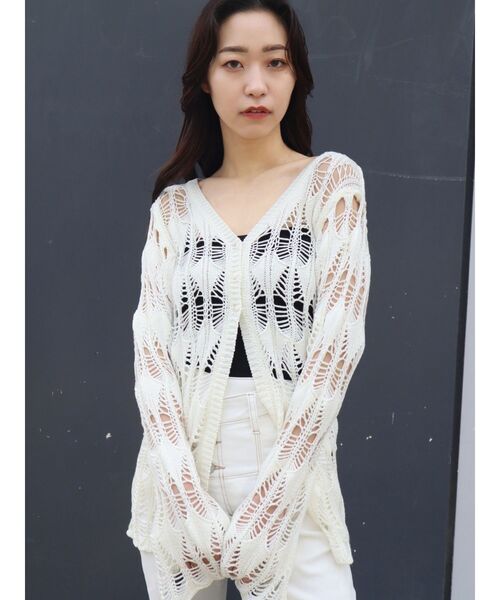 EMODA(エモダ)の「クロシェルーズカーディガン(カーディガン/ボレロ・レディース・ブラック/ブルー/ホワイト・FREE)」の7枚目の写真