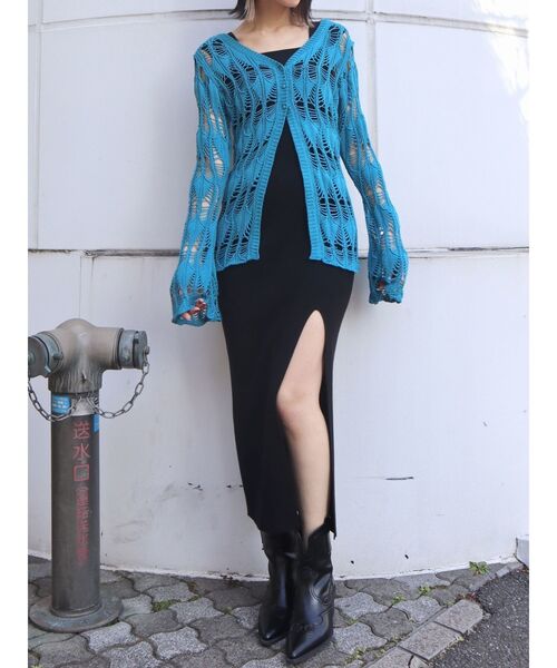 EMODA(エモダ)の「クロシェルーズカーディガン(カーディガン/ボレロ・レディース・ブラック/ブルー/ホワイト・FREE)」の13枚目の写真