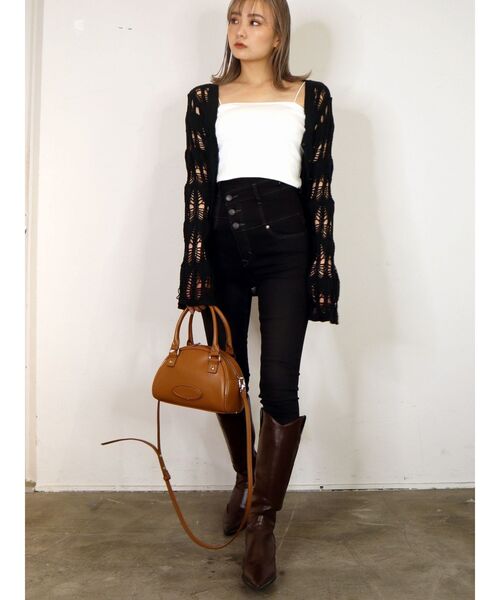 EMODA(エモダ)の「クロシェルーズカーディガン(カーディガン/ボレロ・レディース・ブラック/ブルー/ホワイト・FREE)」の20枚目の写真