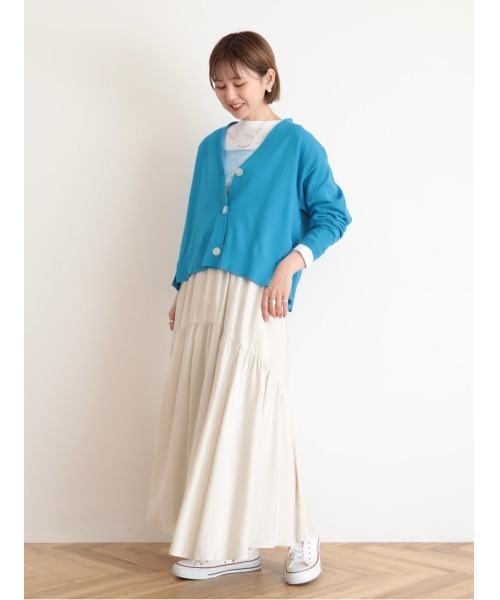 AMERICAN HOLIC（アメリカンホリック）の「Vネックショートカーディガン（カーディガン/ボレロ・レディース・ブルー/グリーン/ネイビー/ライトグレー・M/L）」の6枚目の写真