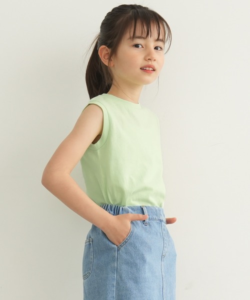 coca（coca）（コカ）の「キッズ レギュラーカラータンクトップ（タンクトップ・キッズ・オレンジ/ライトグリーン/アイボリー・100/110/120/130/140）」の3枚目の写真