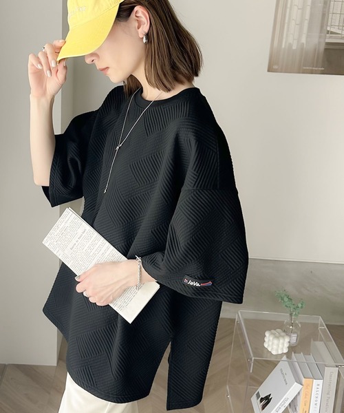 Java(ジャバ)の「《JaVa ジャバコラボ》こなれメンズライク。斜めストライプ柄プルオーバー(Tシャツ/カットソー・レディース・ブラック/ベージュ/ホワイト・MEDIUM/SMALL/X-LARGE/LARGE)」の8枚目の写真