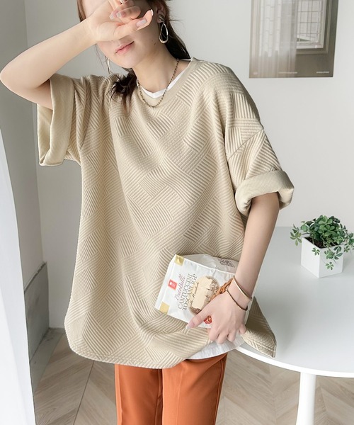 Java(ジャバ)の「《JaVa ジャバコラボ》こなれメンズライク。斜めストライプ柄プルオーバー(Tシャツ/カットソー・レディース・ブラック/ベージュ/ホワイト・MEDIUM/SMALL/X-LARGE/LARGE)」の15枚目の写真