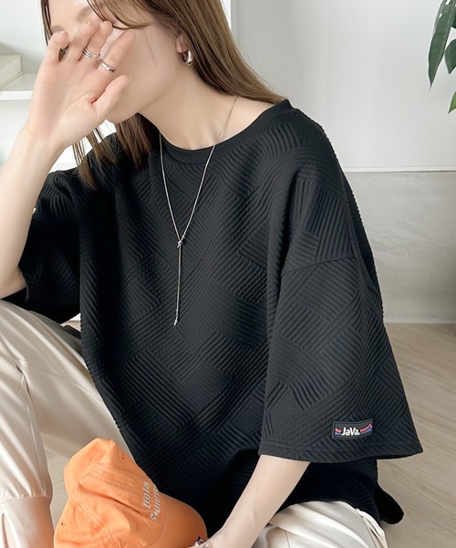 Java(ジャバ)の「《JaVa ジャバコラボ》こなれメンズライク。斜めストライプ柄プルオーバー(Tシャツ/カットソー・レディース・ブラック/ベージュ/ホワイト・MEDIUM/SMALL/X-LARGE/LARGE)」の17枚目の写真