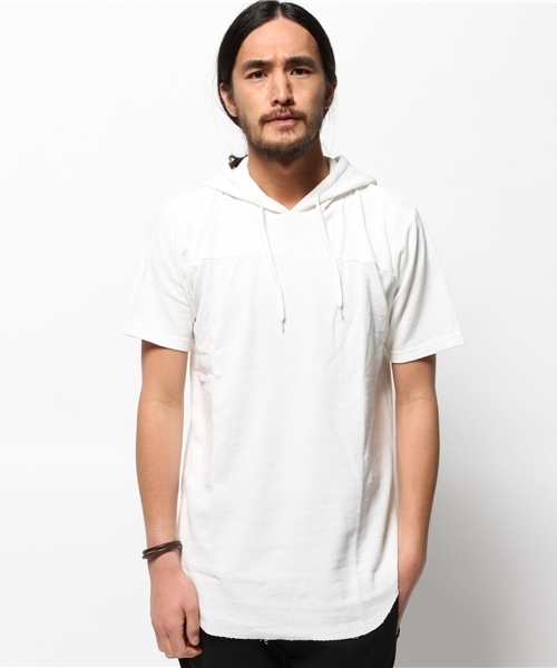 WEGO（ウィゴー）の「WEGO/ロングワッフルフードTシャツ（Tシャツ/カットソー・メンズ・ホワイト/カーキ/ホワイト系その他/ブルー・MEDIUM/LARGE）」の5枚目の写真