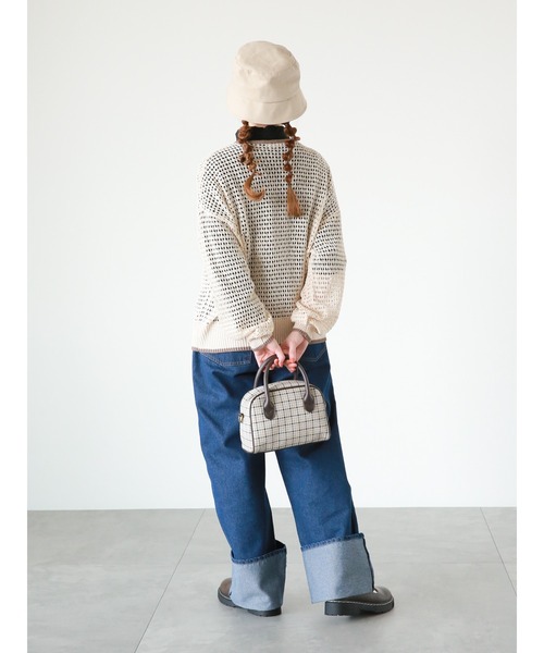 ehka sopo（エヘカソポ）の「◎パイピング透かし編みカーディガン（カーディガン/ボレロ・レディース・ブラック/グリーン/キナリ・ﾌﾘ-）」の14枚目の写真