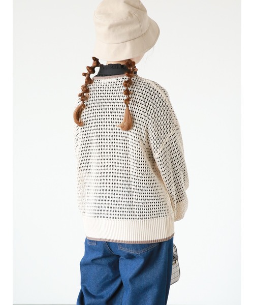 ehka sopo（エヘカソポ）の「◎パイピング透かし編みカーディガン（カーディガン/ボレロ・レディース・ブラック/グリーン/キナリ・ﾌﾘ-）」の19枚目の写真