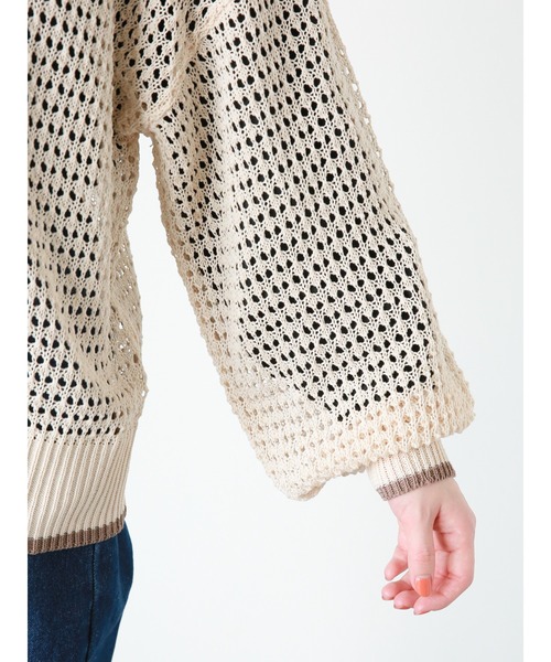 ehka sopo（エヘカソポ）の「◎パイピング透かし編みカーディガン（カーディガン/ボレロ・レディース・ブラック/グリーン/キナリ・ﾌﾘ-）」の17枚目の写真