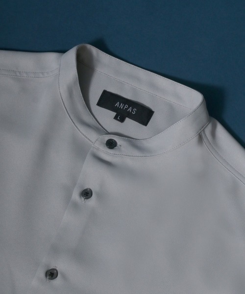 ANPAS(アンパス)の「ANPAS Twill Fabric Oversized Drop Shoulder Band Collar Shirt/ANPAS 別注 ツイル オーバーサイズ ドロップショルダー バンドカラーシャツ 半袖シャツ メンズ ワイドシルエット(シャツ/ブラウス・メンズ・ベージュ系その他/ホワイト系その他/ブラック/ホワイト/グレー系その他/ブラック系その他/ベージュ/ライトグレー・L/M)」の11枚目の写真