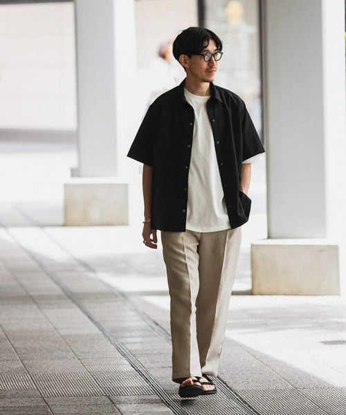 ITEMS URBANRESEARCH（アイテムズ アーバンリサーチ）の「テックリネンEASYケア エフォートレススラックス（スラックス・メンズ・ブラック/ライトベージュ/グリーン・LARGE/MEDIUM）」の6枚目の写真