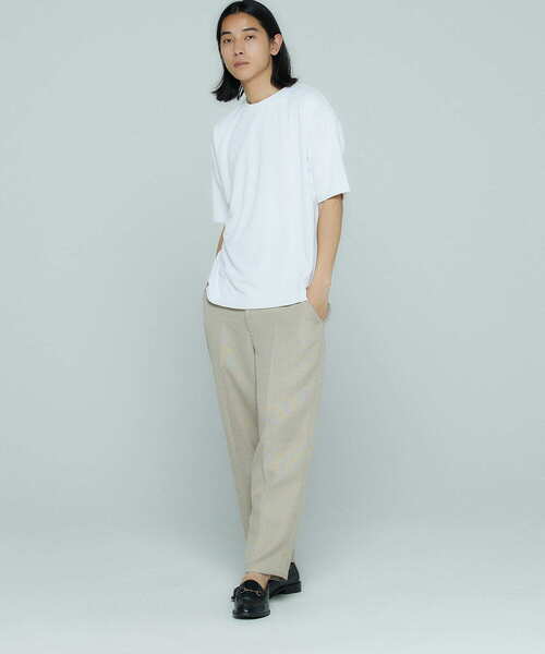 ITEMS URBANRESEARCH（アイテムズ アーバンリサーチ）の「テックリネンEASYケア エフォートレススラックス（スラックス・メンズ・ブラック/ライトベージュ/グリーン・LARGE/MEDIUM）」の12枚目の写真