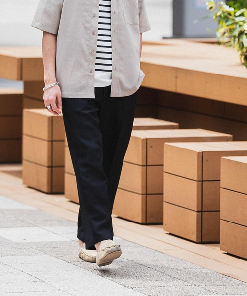 ITEMS URBANRESEARCH（アイテムズ アーバンリサーチ）の「テックリネンEASYケア エフォートレススラックス（スラックス・メンズ・ブラック/ライトベージュ/グリーン・LARGE/MEDIUM）」の14枚目の写真