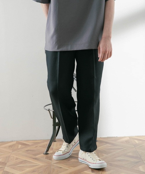 ITEMS URBANRESEARCH（アイテムズ アーバンリサーチ）の「テックリネンEASYケア エフォートレススラックス（スラックス・メンズ・ブラック/ライトベージュ/グリーン・LARGE/MEDIUM）」の16枚目の写真