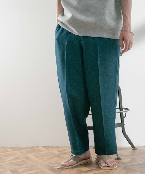 ITEMS URBANRESEARCH（アイテムズ アーバンリサーチ）の「テックリネンEASYケア エフォートレススラックス（スラックス・メンズ・ブラック/ライトベージュ/グリーン・LARGE/MEDIUM）」の21枚目の写真