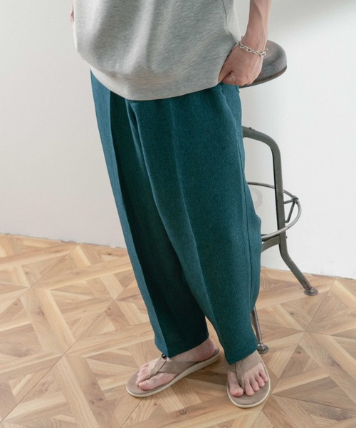 ITEMS URBANRESEARCH（アイテムズ アーバンリサーチ）の「テックリネンEASYケア エフォートレススラックス（スラックス・メンズ・ブラック/ライトベージュ/グリーン・LARGE/MEDIUM）」の22枚目の写真