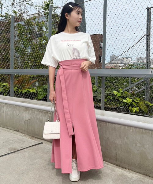 one after another NICE CLAUP（ワンアフターアナザーナイスクラップ）の「ねこプリントBIG Tee（Tシャツ/カットソー・レディース・ピンク系その他/ホワイト/ピンク/ホワイト系その他・FREE）」の17枚目の写真