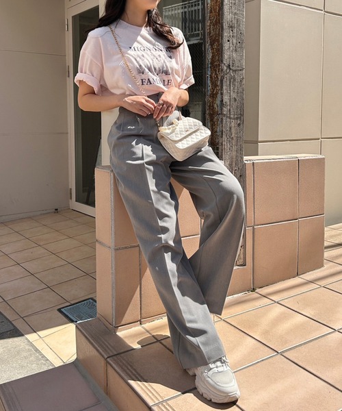 one after another NICE CLAUP（ワンアフターアナザーナイスクラップ）の「ねこプリントBIG Tee（Tシャツ/カットソー・レディース・ピンク系その他/ホワイト/ピンク/ホワイト系その他・FREE）」の10枚目の写真