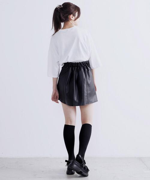 Figments（フィグメンツ）の「合皮台形ミニスカート（スカート・レディース・ブラック・FREE）」の14枚目の写真