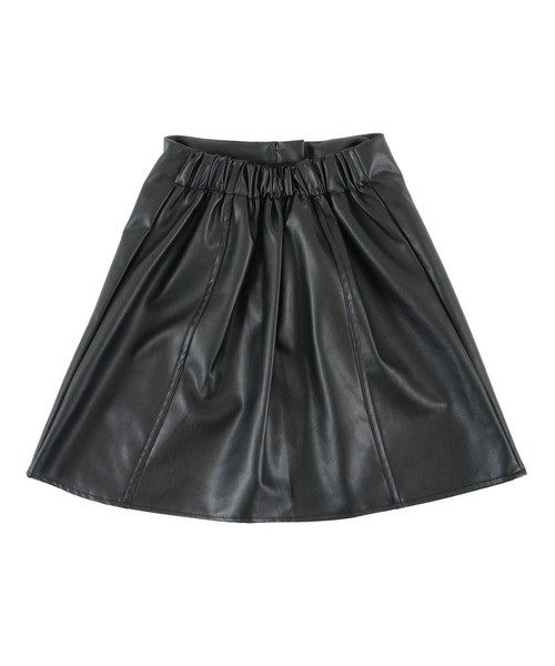 Figments（フィグメンツ）の「合皮台形ミニスカート（スカート・レディース・ブラック・FREE）」の5枚目の写真