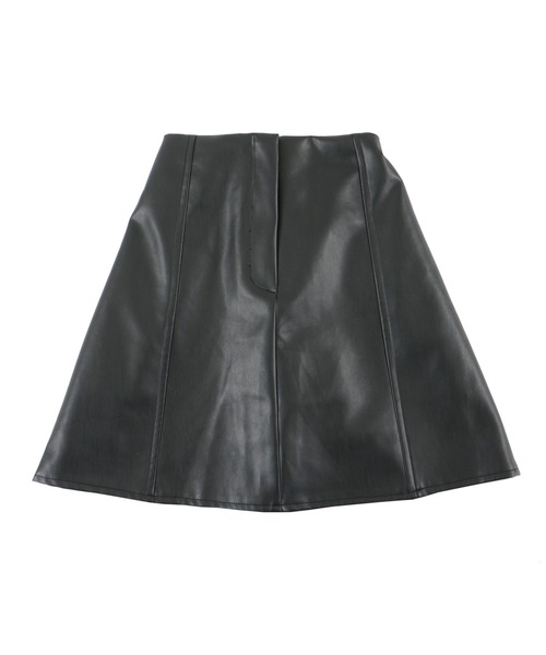 Figments（フィグメンツ）の「合皮台形ミニスカート（スカート・レディース・ブラック・FREE）」の6枚目の写真