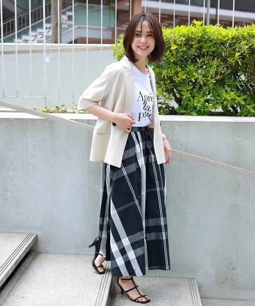 THE SHOP TK (ザ ショップ ティーケー )の「◆【ヒルナンデス!で紹介】【洗濯機で洗える】チェック柄メモリータフタギャザースカート2(スカート・レディース・ホワイト系4/ブラック系1/ブルー系1・12/13)」の17枚目の写真
