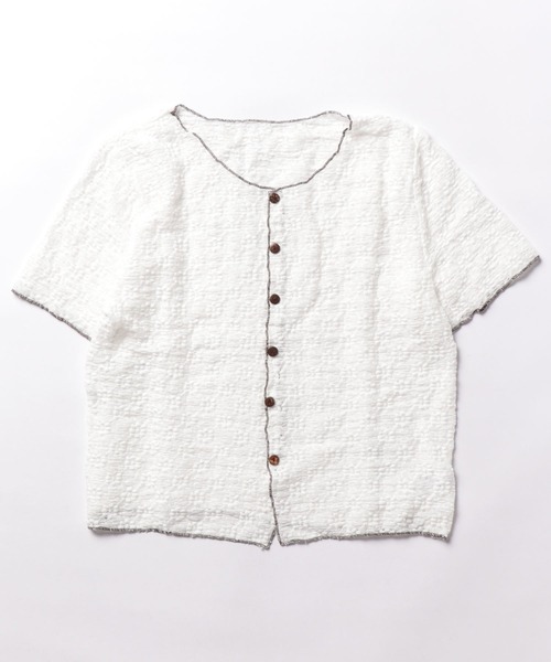 DIAVEL(ディアベル)の「【秋SALE特価中】レースニットトップス/かし半袖花柄ブラウス(シャツ/ブラウス・レディース・ホワイト/ブルー/ブラック/ホワイト系その他/アイボリー・M)」の12枚目の写真