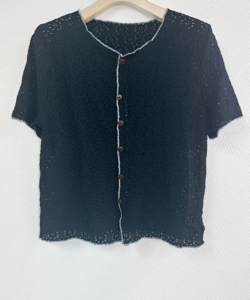 DIAVEL(ディアベル)の「【秋SALE特価中】レースニットトップス/かし半袖花柄ブラウス(シャツ/ブラウス・レディース・ホワイト/ブルー/ブラック/ホワイト系その他/アイボリー・M)」の16枚目の写真