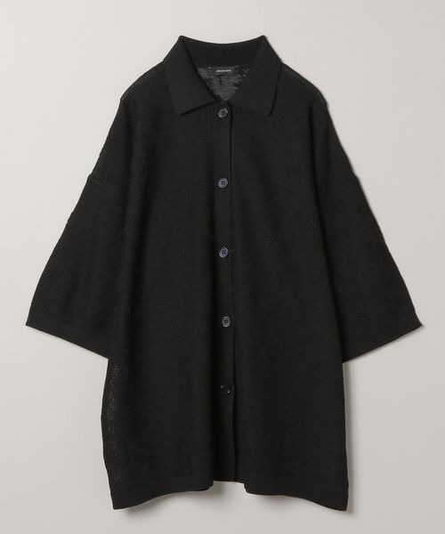 JEANASIS（ジーナシス）の「シアーレースジャガードシャツカーディガン/906113（カーディガン/ボレロ・レディース・ブラック/レッド/ホワイト・FREE）」の2枚目の写真