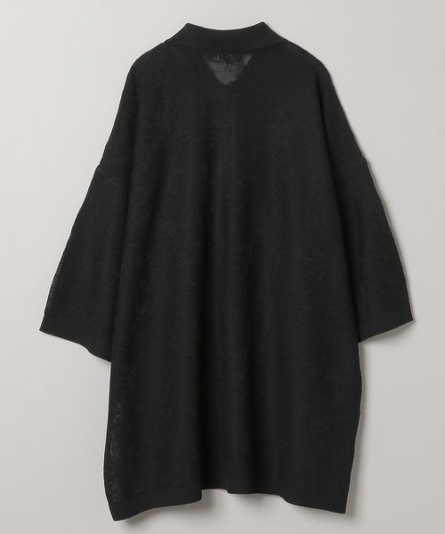 JEANASIS（ジーナシス）の「シアーレースジャガードシャツカーディガン/906113（カーディガン/ボレロ・レディース・ブラック/レッド/ホワイト・FREE）」の4枚目の写真