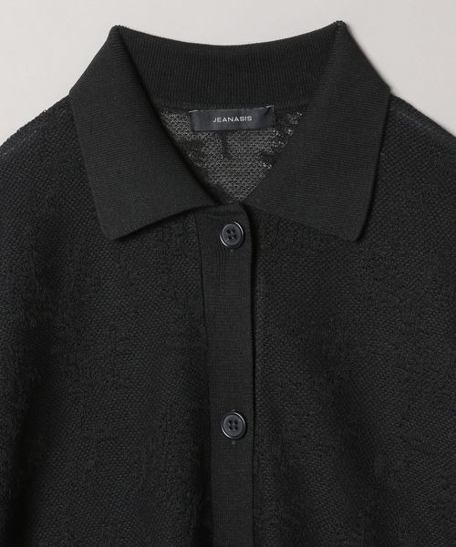 JEANASIS（ジーナシス）の「シアーレースジャガードシャツカーディガン/906113（カーディガン/ボレロ・レディース・ブラック/レッド/ホワイト・FREE）」の11枚目の写真