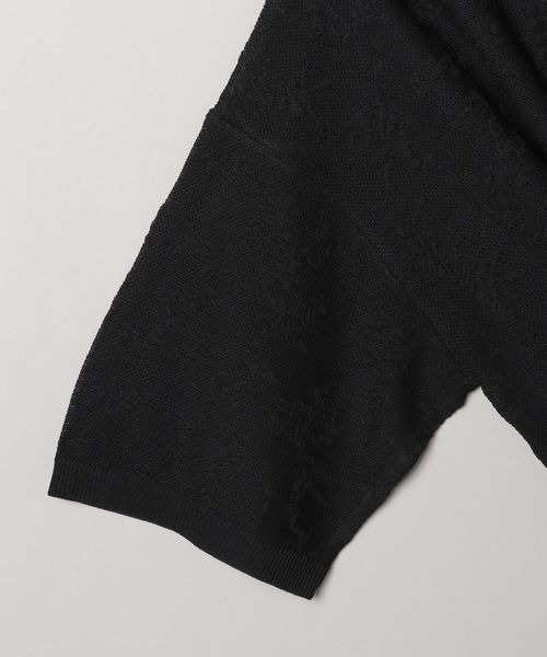 JEANASIS（ジーナシス）の「シアーレースジャガードシャツカーディガン/906113（カーディガン/ボレロ・レディース・ブラック/レッド/ホワイト・FREE）」の5枚目の写真