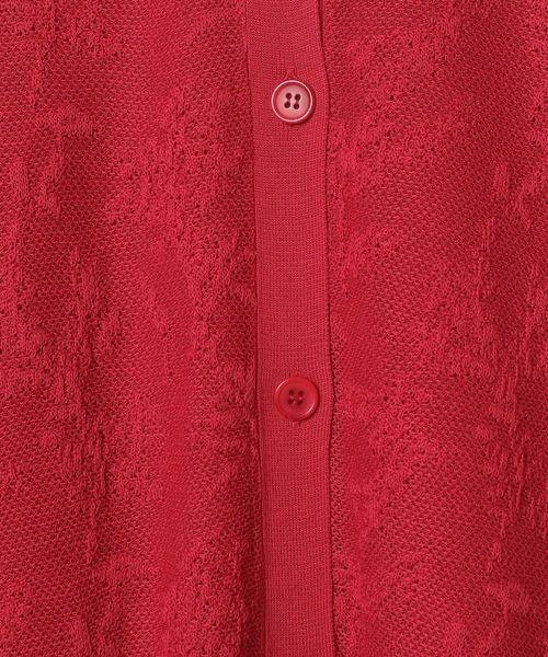 JEANASIS（ジーナシス）の「シアーレースジャガードシャツカーディガン/906113（カーディガン/ボレロ・レディース・ブラック/レッド/ホワイト・FREE）」の7枚目の写真