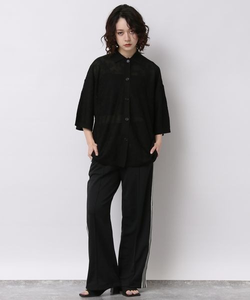 JEANASIS（ジーナシス）の「シアーレースジャガードシャツカーディガン/906113（カーディガン/ボレロ・レディース・ブラック/レッド/ホワイト・FREE）」の17枚目の写真