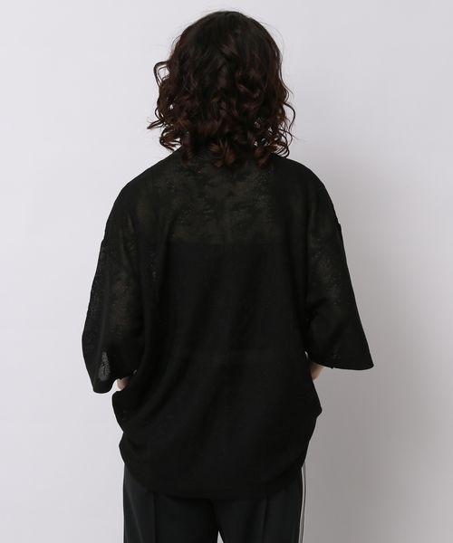 JEANASIS（ジーナシス）の「シアーレースジャガードシャツカーディガン/906113（カーディガン/ボレロ・レディース・ブラック/レッド/ホワイト・FREE）」の21枚目の写真