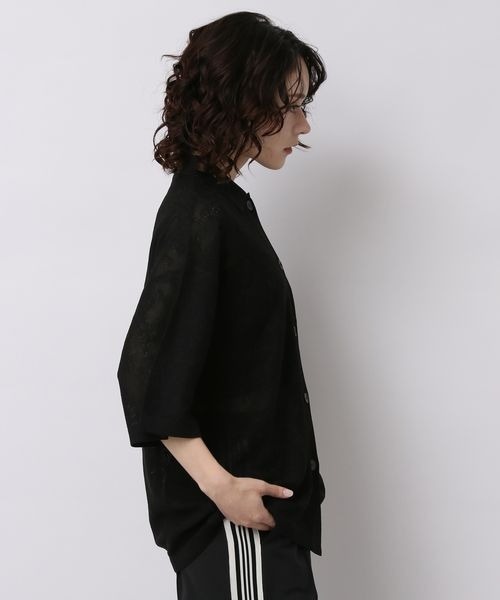 JEANASIS（ジーナシス）の「シアーレースジャガードシャツカーディガン/906113（カーディガン/ボレロ・レディース・ブラック/レッド/ホワイト・FREE）」の22枚目の写真