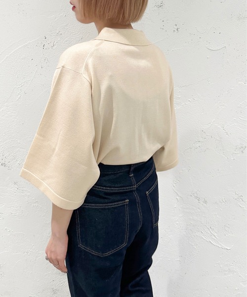 apres jour mignon(アプレジュールミニョン)の「サマーポロニットシャツ【ZOZOTOWN限定アイテム】(ニット/セーター・レディース・アイボリー/グリーン/ネイビー・フリー/X-LARGE)」の7枚目の写真