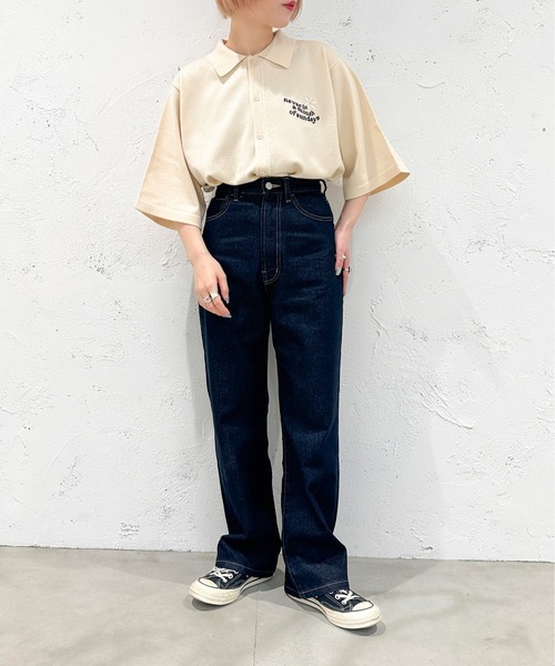 apres jour mignon(アプレジュールミニョン)の「サマーポロニットシャツ【ZOZOTOWN限定アイテム】(ニット/セーター・レディース・アイボリー/グリーン/ネイビー・フリー/X-LARGE)」の8枚目の写真