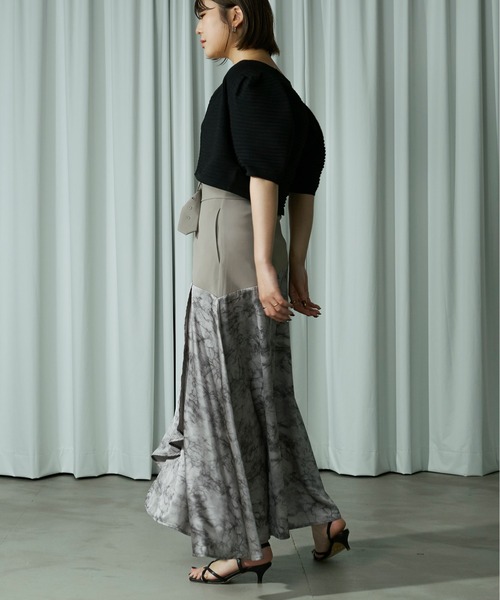 Ezick（エジック）の「Gloss marble コルセットラップスカート