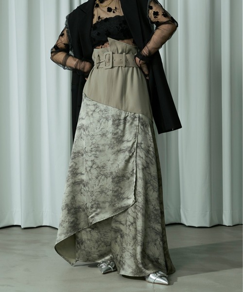 Ezick（エジック）の「Gloss marble コルセットラップスカート